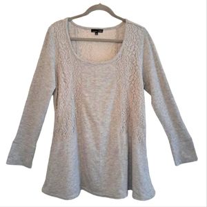 RXB Gray Lace Tunic Length Top Size XL